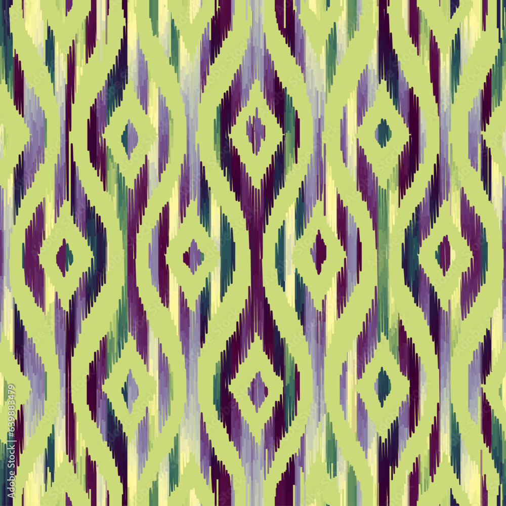 Poster geometric abstract grunge vintage pattern. ikat style. seamless vector image.