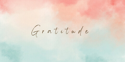 Grateful elegant lettering on water color background. inspirational, card, vector illustration