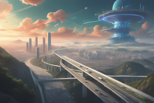 the Republic of Korea in the 2100s as AI thinks. Generative AI.