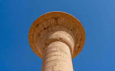 The remaining column of the Kiosk of Taharqa, Karnak Temple Complex