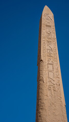 Obelisk of Thutmose I set against a blue sky