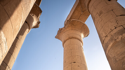 Sandstone pillars at the temple of Luxor, Luxor