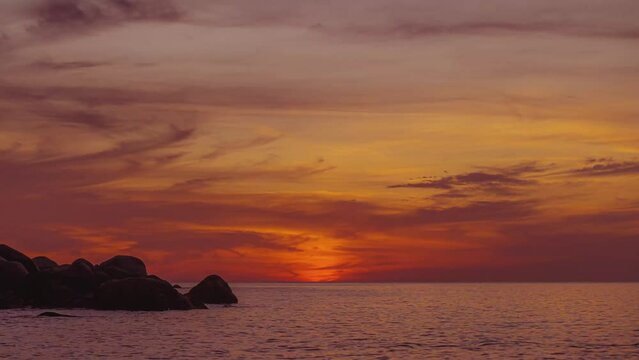 sea sunset time lapse 4k kata beach phuket thailand