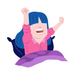 illustration of people waking up vector image