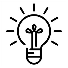 Light Bulb line icon isolated on white background