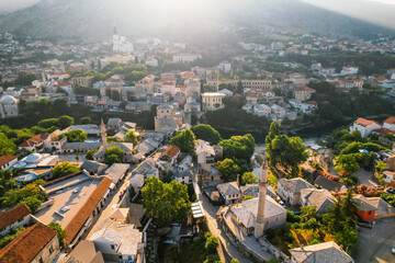 Historical Mostar Bridge known also as Stari Most or Old Bridge in Mostar, Bosnia and Herzegovina