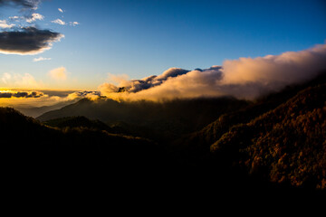 Autumn sunrise in Puigsacalm peak, La Garrotxa, Spain