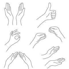 set of vector images with gestures