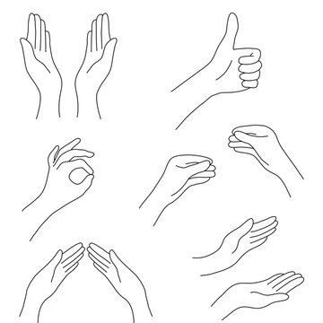 set of vector images with gestures
