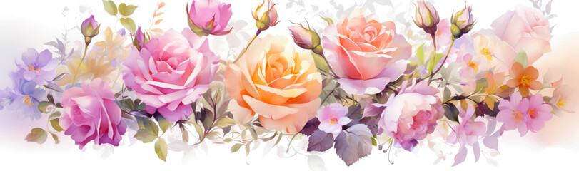 Watercolor Flower Clipart. Realistic Floral Illustrations.  Watercolor floral composition