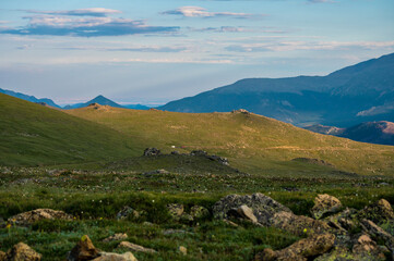 Fototapeta na wymiar Light Fading Over Trail Ridge Road In Rocky Mountain