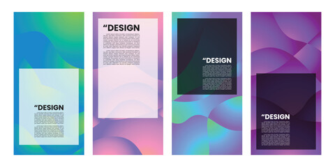 set of gradient color design abstract backgrounds