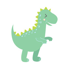Vector cute dinosaur cartoon illustration isolated on white background