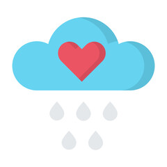 Love Rain Flat Icon