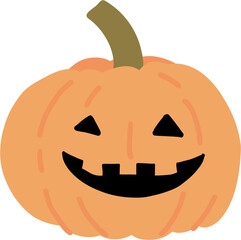 freehand drawing of halloween pumpkin.