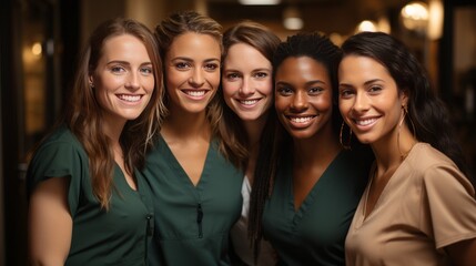 Fototapeta premium United Female Physicians Group. Healthcare Collaboration.