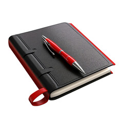 Diary and pen. transparent background