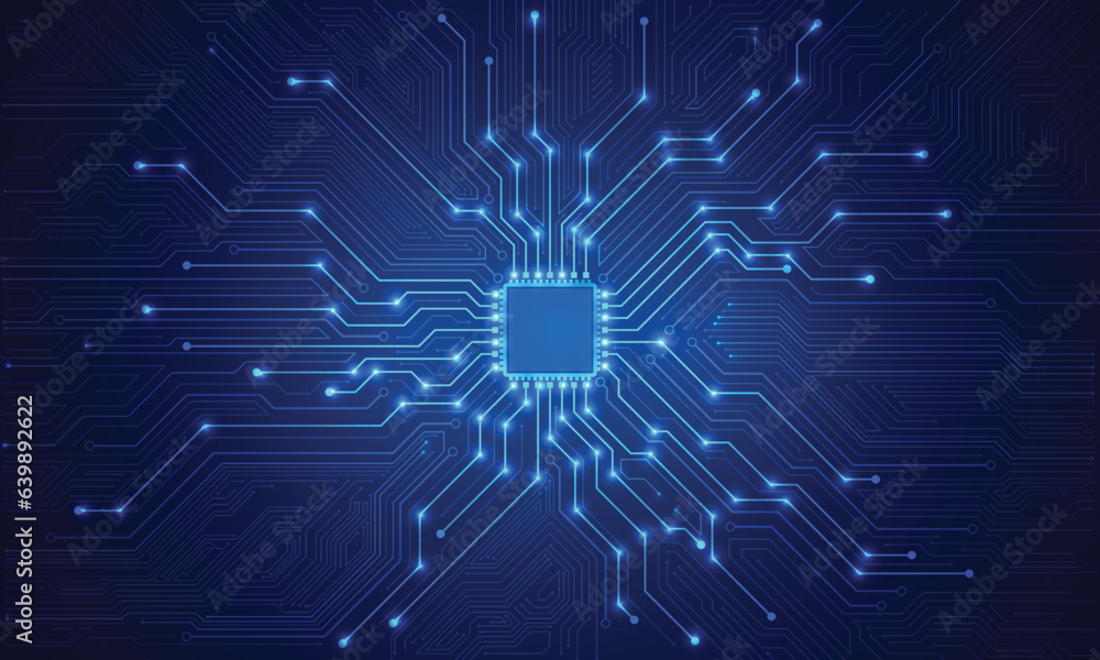 Poster circuit board. technology background. central computer processors cpu concept. motherboard digital c