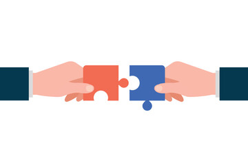 Hands holding jigsaw puzzle