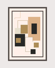 vector hand drawn flat design boho wall art set 