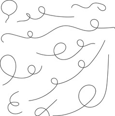 Hand drawn dotted curved line shape. Curved line - vector illustration isolated on white background.