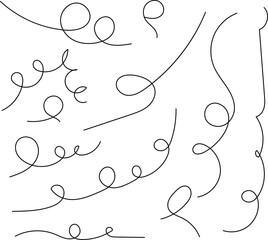 Hand drawn dotted curved line shape. Curved line - vector illustration isolated on white background.