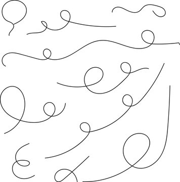 Hand drawn dotted curved line shape. Curved line - vector illustration isolated on white background.