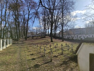Old cemetery in early spring