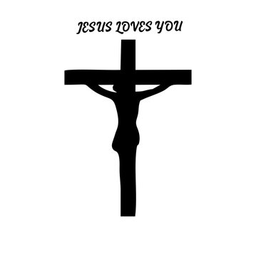 Jesus loves you icon illustration. vector.