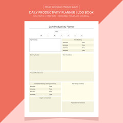 Daily Productivity Planner || Printable Template