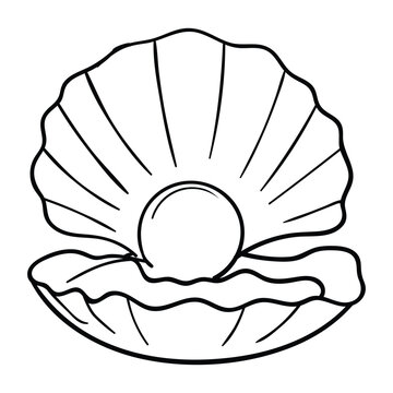 recommend clip art: Hand Drawing Style of pearl seashell vector. Suitable for jewelry icon, sign or symbol.