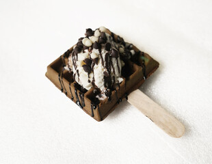 Vanilla Ice Cream Delight Waffle Treat