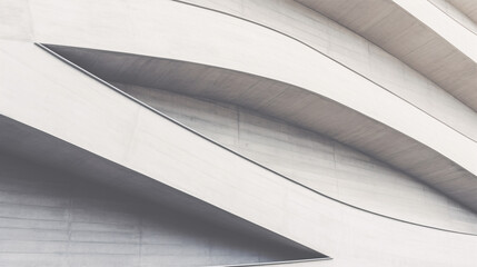 The architectural intricacies of this modern, white concrete structure showcase geometric precision