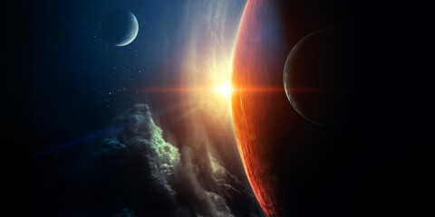 Abstract planets and space background