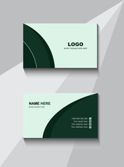 Green modern business card template design vector, double sided, visiting card