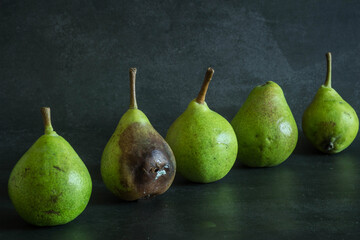 pears on a table