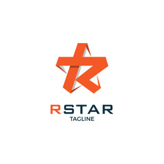 Creative r letter star logo template