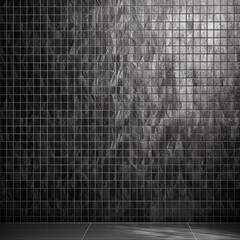 Dark black ceramic wall and floor tiles mosaic backgroun