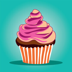 Cupcake vector illustration_colour_2__2000x2000 px