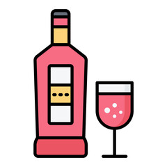 Vodka Line Color Icon
