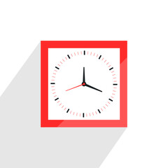 Vector wall clock illustration design in red color.