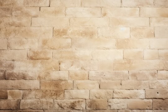 Cream and beige brown brick wall concrete or stone texture