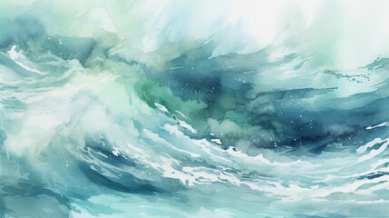 Fototapeta premium Ocean Blues A Background with a Tranquil Watercolor Wash in Shades of Blue and Serene Serenity