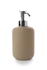 Stylish container for liquid soap isolated on white background