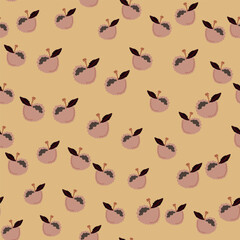 Abstract apple fruits seamless pattern. Fruit ornament.