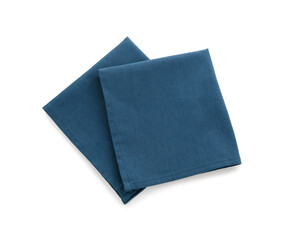 Folded clean napkins on white background