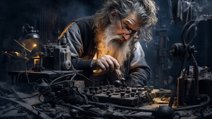 man at work in his workshop