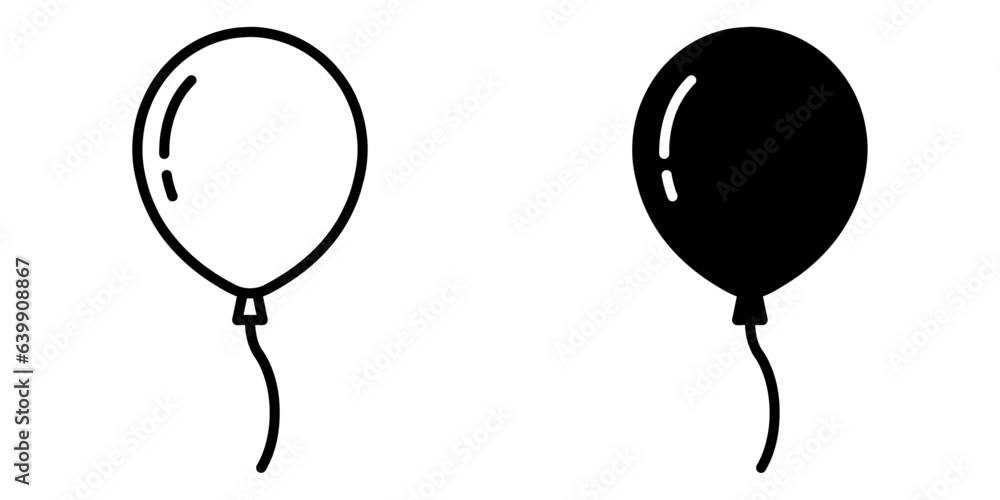 Poster ofvs457 outlinefilledvectorsign ofvs - balloon vector icon . isolated transparent . black outline an