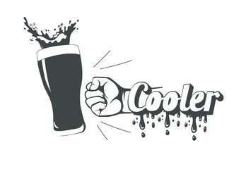 Juice bar, soda, beer cup logo vector illustration.