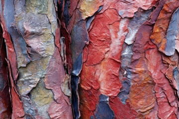 Fototapeta premium A detailed photograph showcasing the intricate patterns, textures, and colors of tree bark, creating a captivating background. AI Generate.
